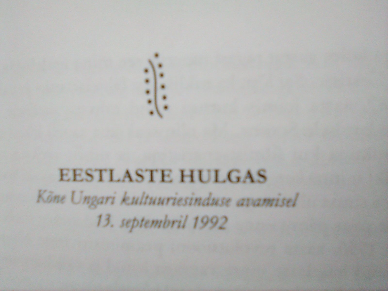 Rahvus elab oma keeles. Ka eesti rahvus
